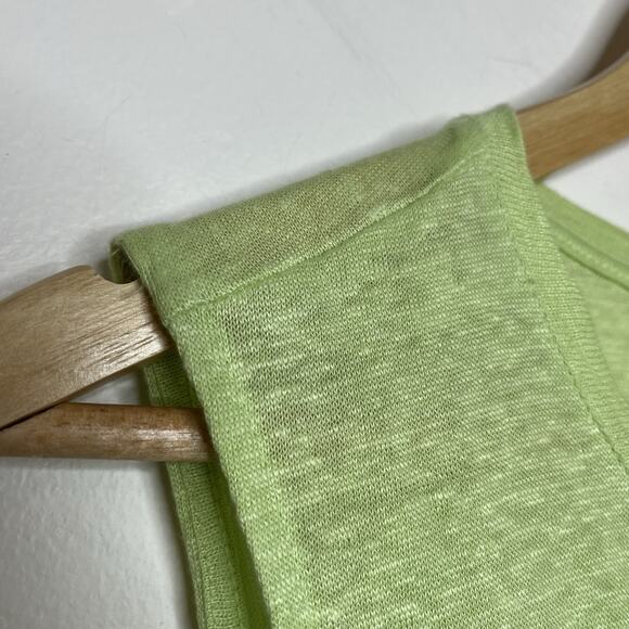 J Jill Love Linen Sleeveless Top Green Womens Size L Lightweight Knit - Picture 2 of 5